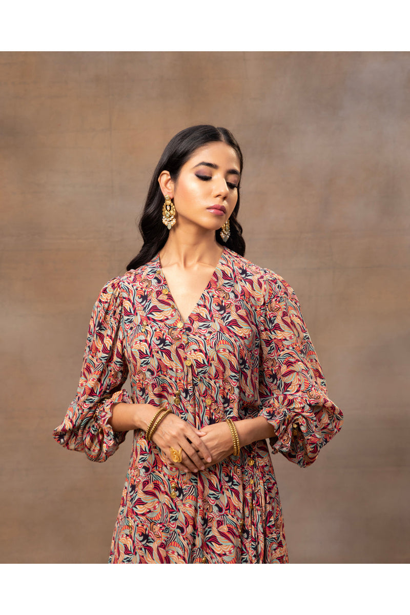 Ivory Printed Overlap Kurta And Patiala Pants Set