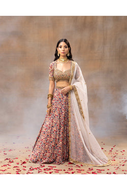 Ivory Printed Choli Lehenga And Dupatta Set