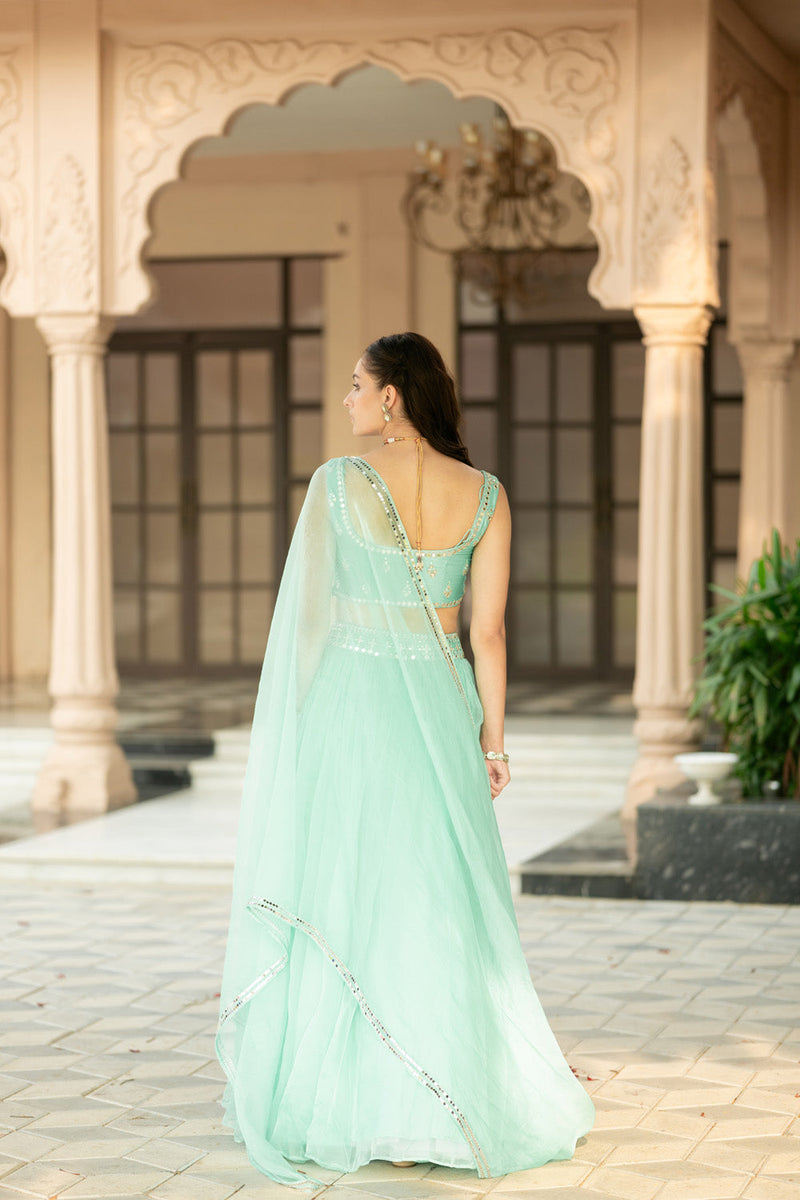 Aqua Bue Lehenga Set