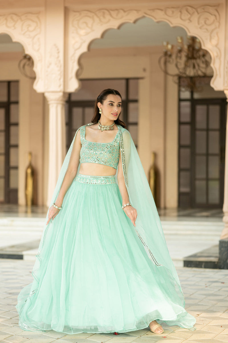 Aqua Bue Lehenga Set