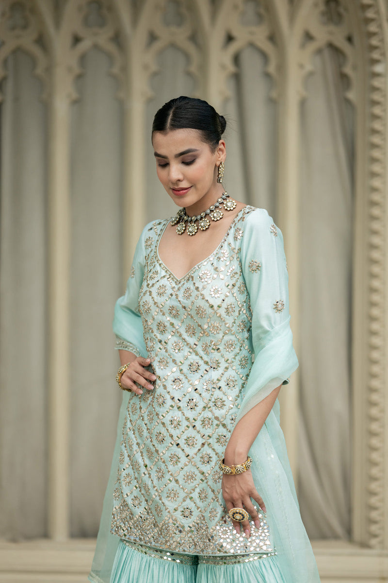 Baby Blue Sharara Set