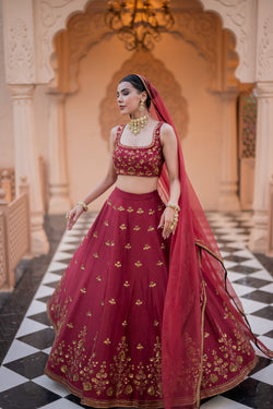 Maroon Lehenga Set