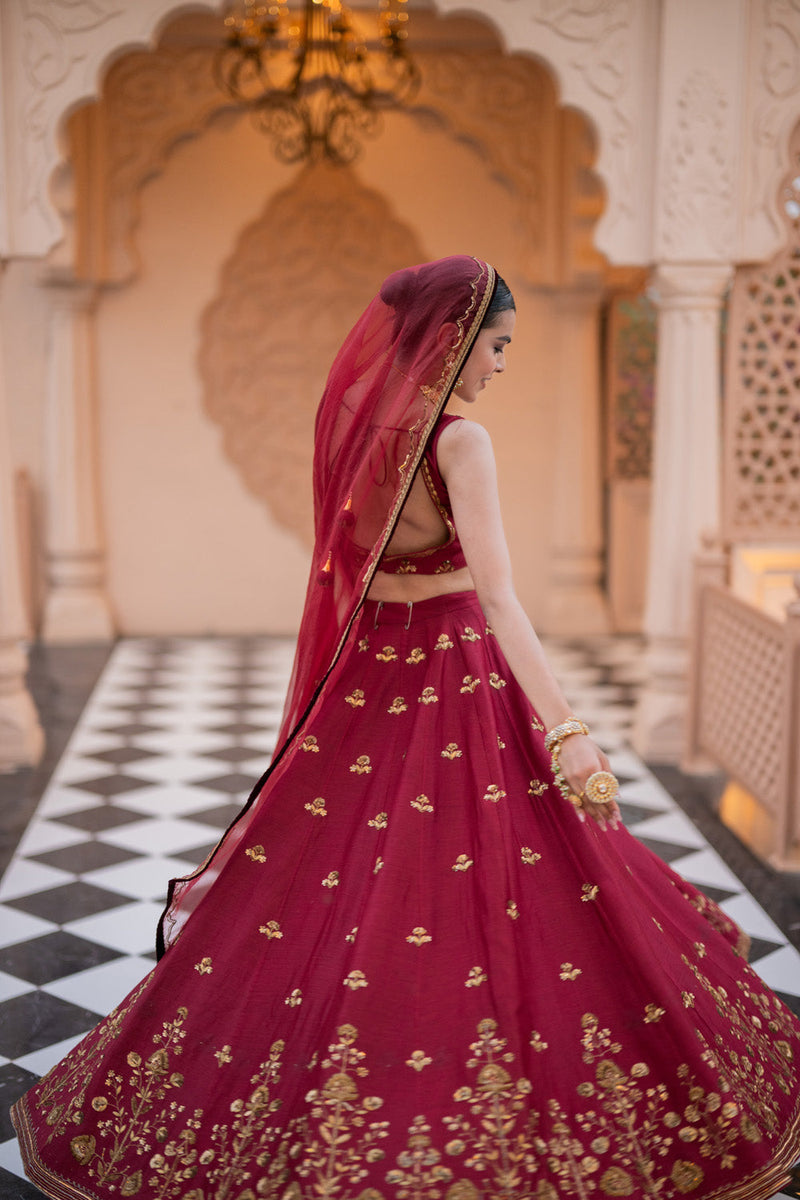 Maroon Lehenga Set