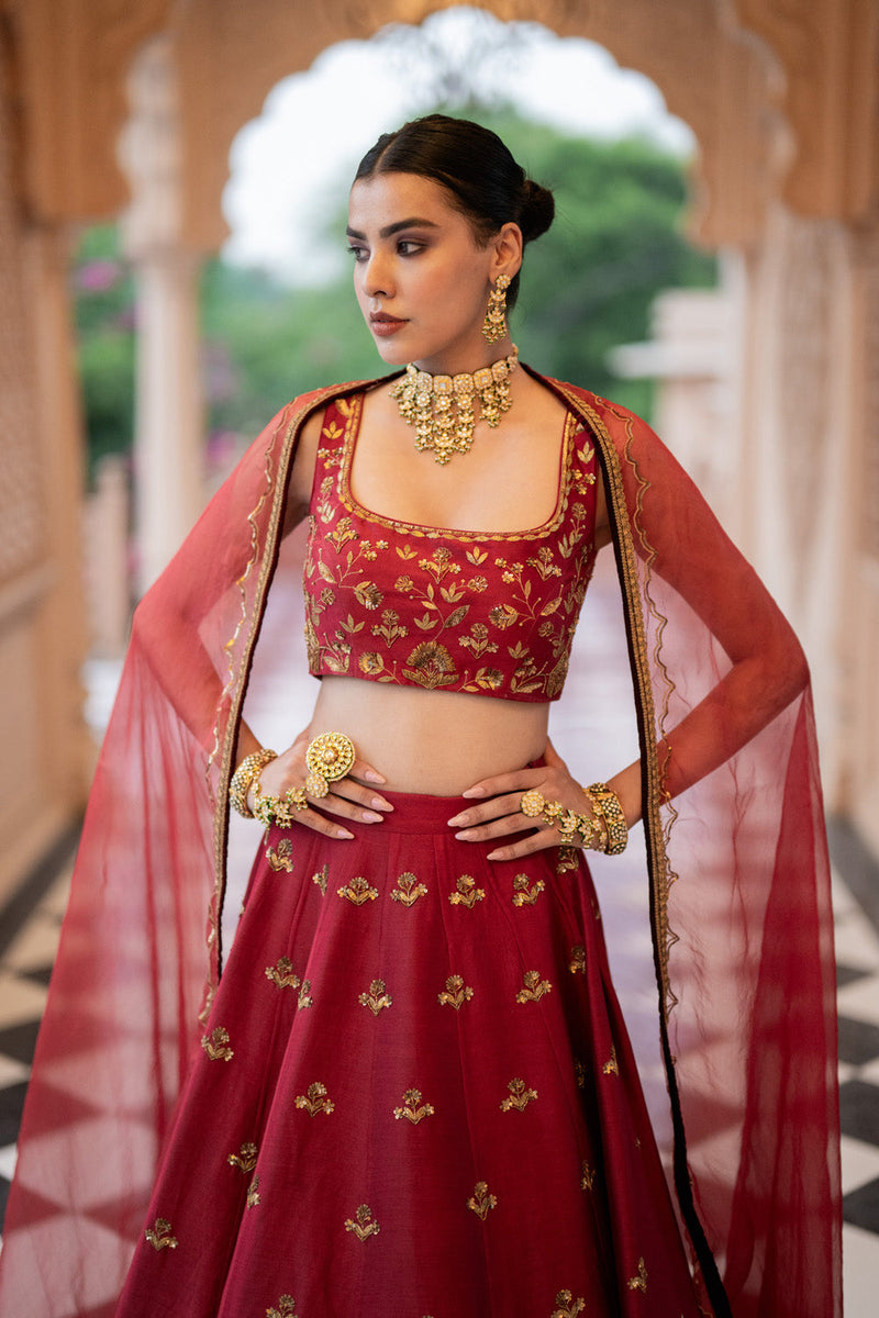 Maroon Lehenga Set