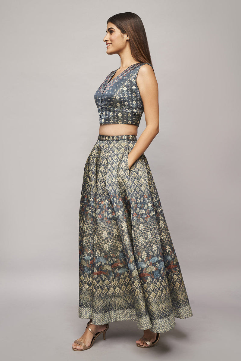 Buy Juliette Crop Top Pant Set - Lime from Anita Dongre's Sets(Skirts/