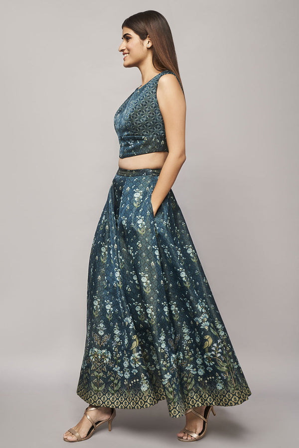 Zahra Skirt Set - Blue