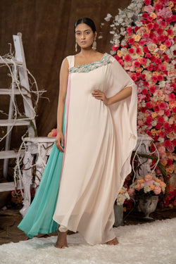 Multicoloured kaftan gown