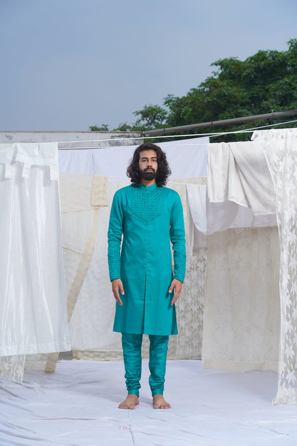 TURQOISE KURTA SET