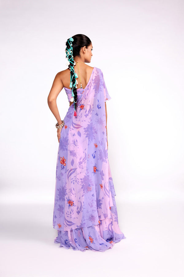 Lilac One Shoulder Sharara Set