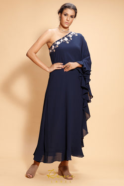 Navy Blue Kaftan Churidar