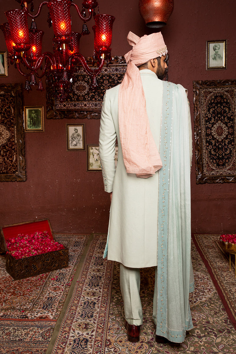 Duck Cyan Sherwani