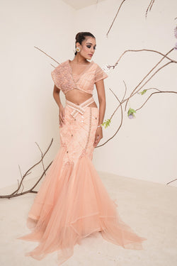 peach Lehenga