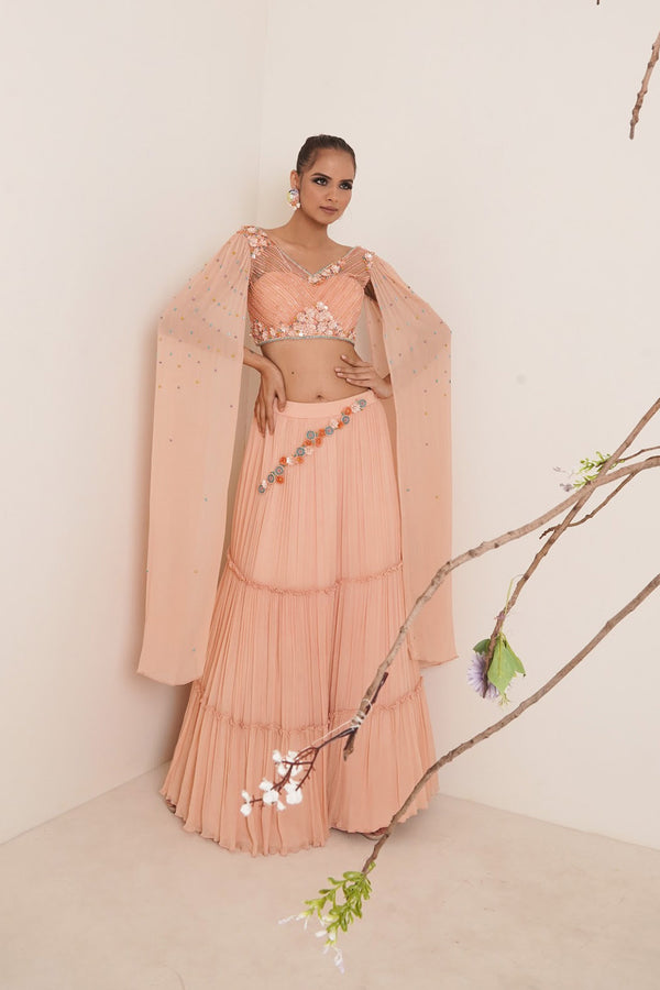 peach Lehenga