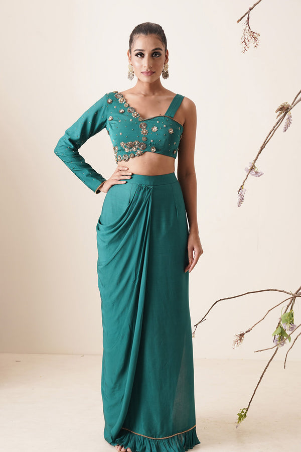 Teal Saree