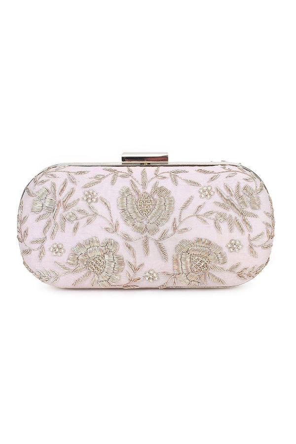 Pretty pink floral clutch