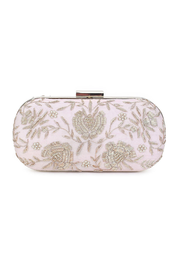 Pretty pink floral clutch