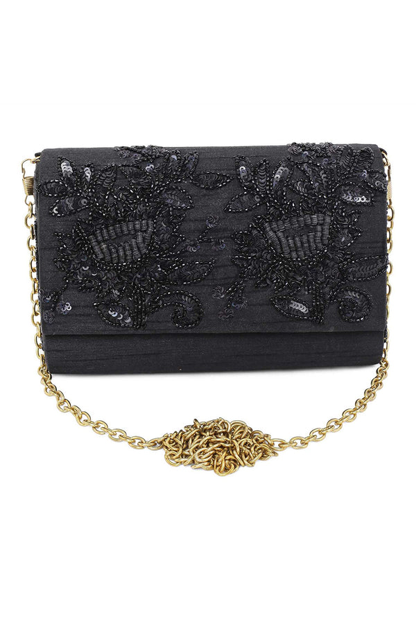 Black on black clutch