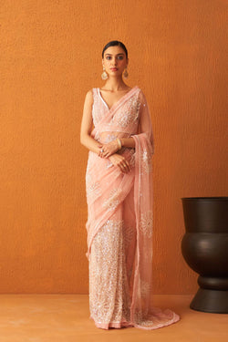 Blush Pink Net Saree