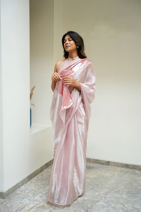 Metallic Mauve Saree