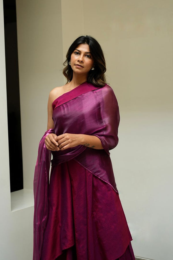 Pansy Purple Saree Co-ord