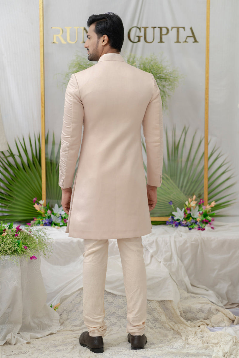 Navab Dusty Pinkquilted Sherwani Set