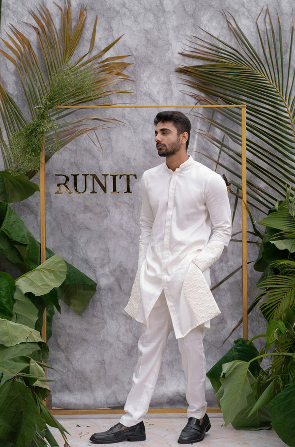 Ivory Quilted Kurta Sets
