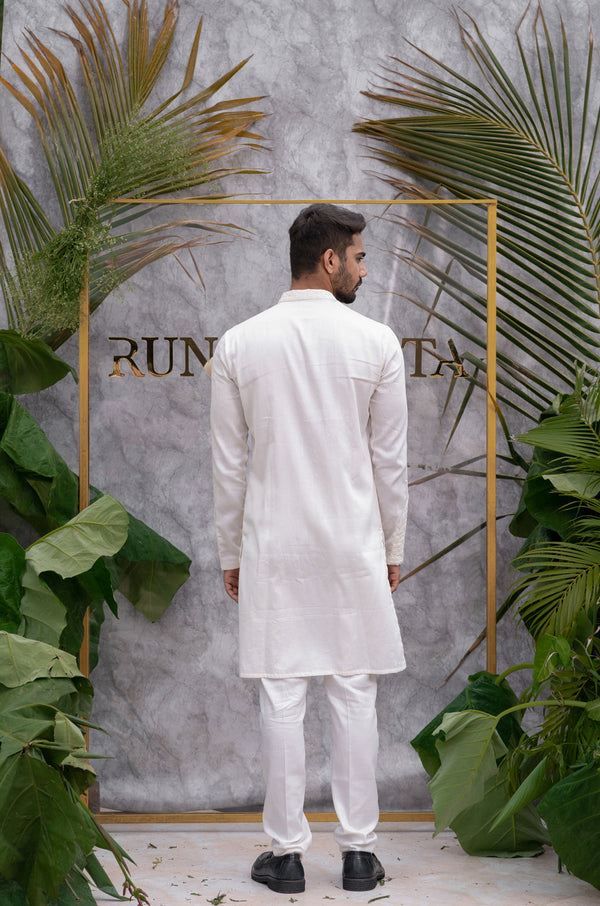 Ivory Quilted Kurta Sets