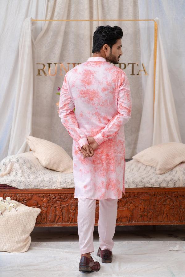 Tie And Dyecoral Kurta Sets
