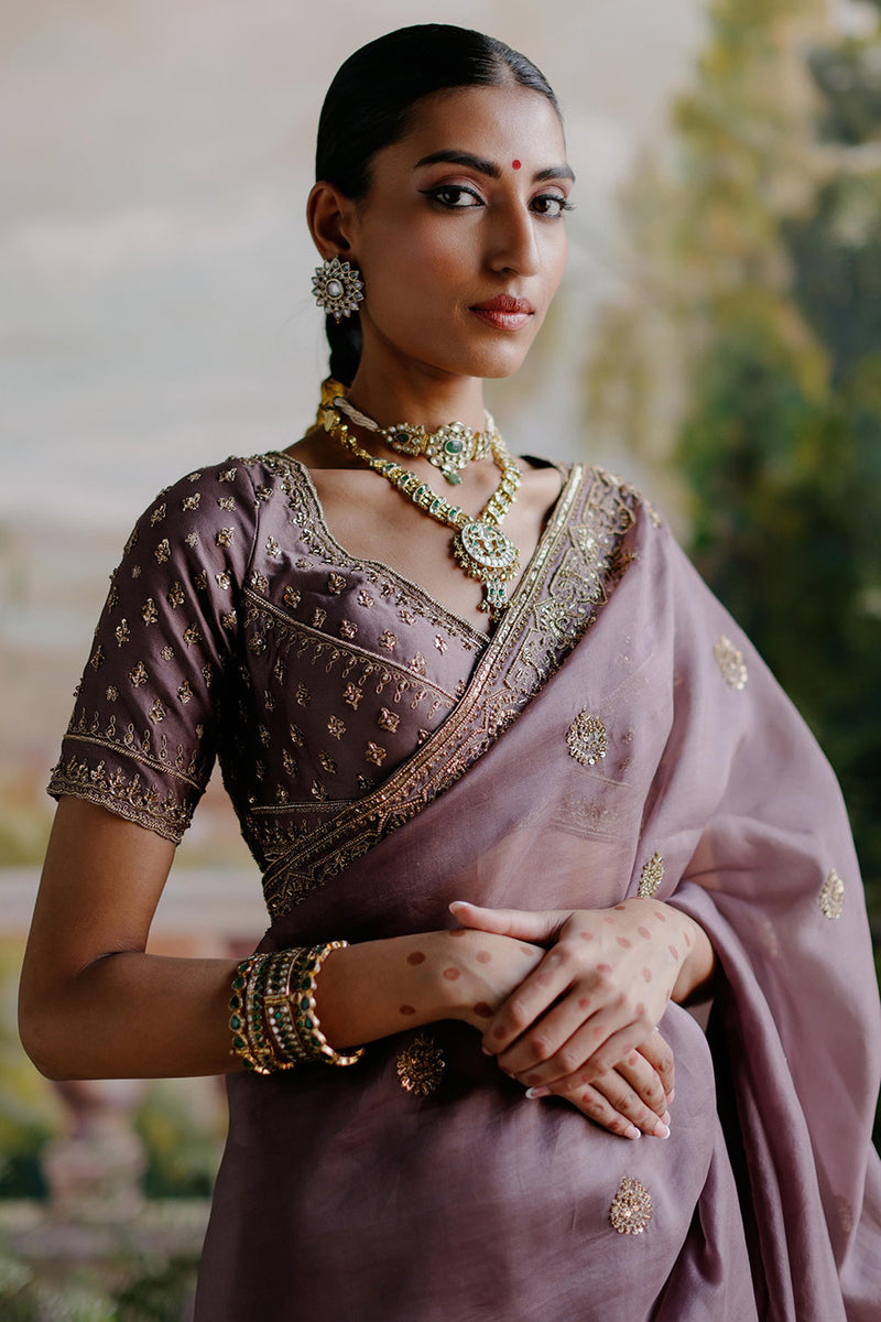 Antique Violet Saree Set