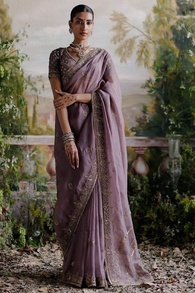 Antique Violet Saree Set