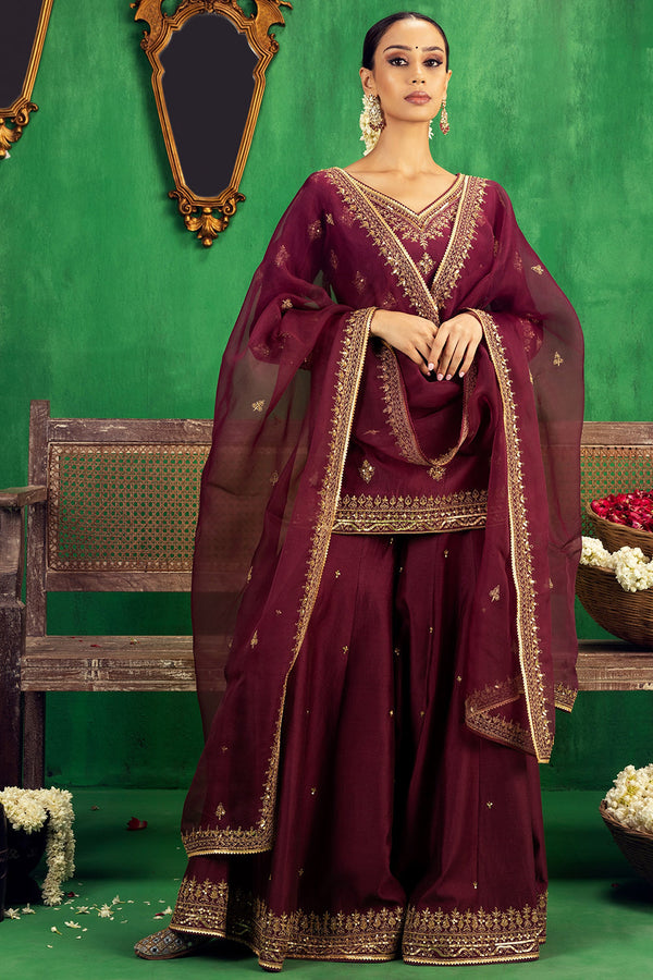 Falsa Purple Flared Sharara Set