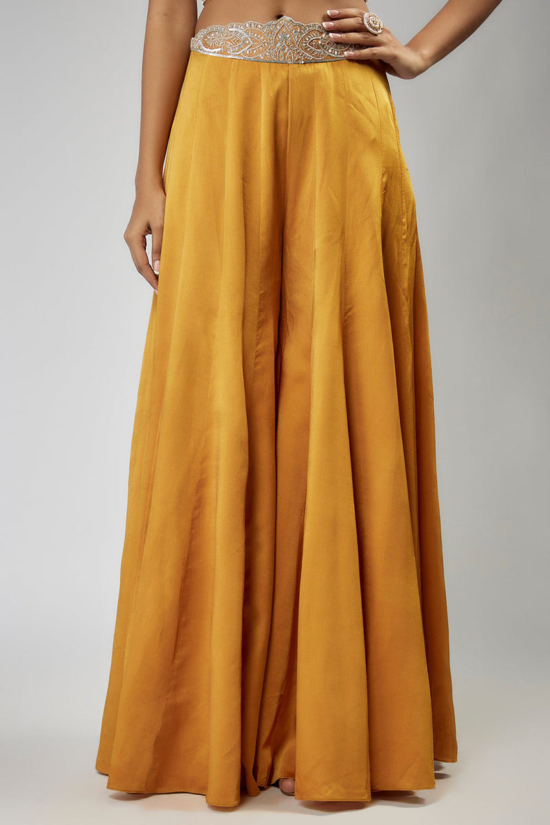 Tuscan Mustard Cape Sharara Set