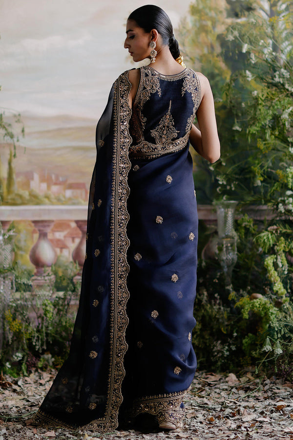 Navy Blue Saree Set