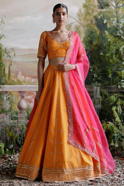 Orange Lehenga Set