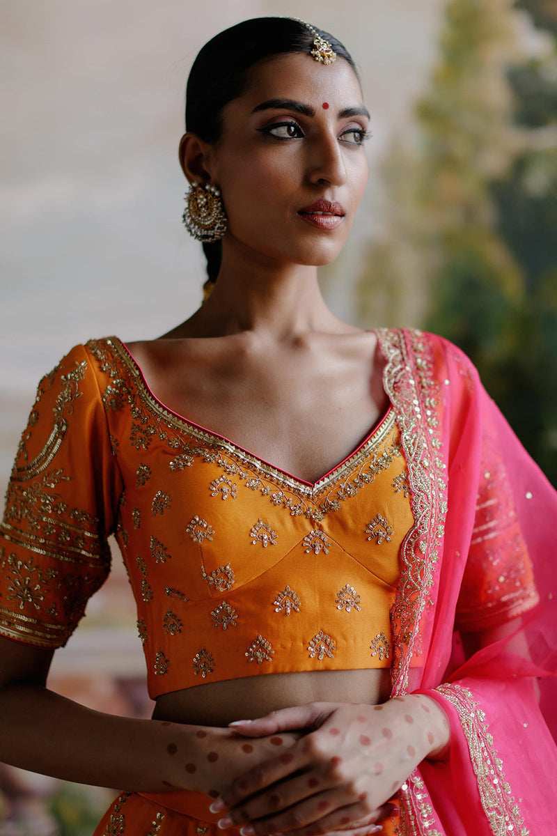 Orange Lehenga Set