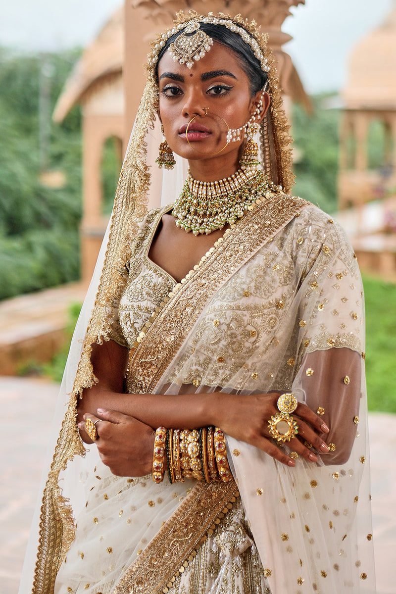 Off White Bridal Lehenga Set