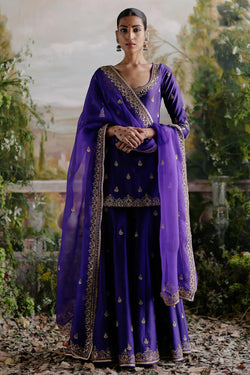 Purple Kurta Sharara Set