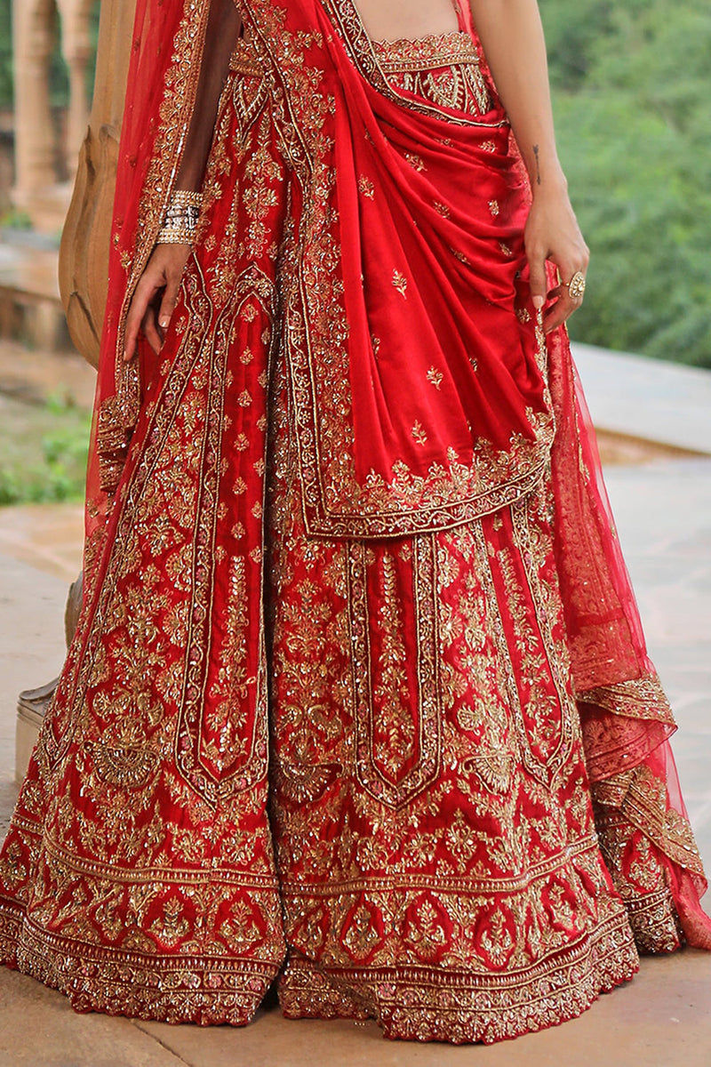 Red Bridal Lehenga Set