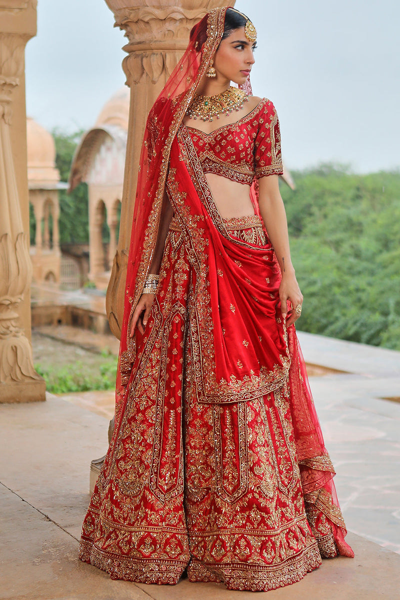 Red Bridal Lehenga Set