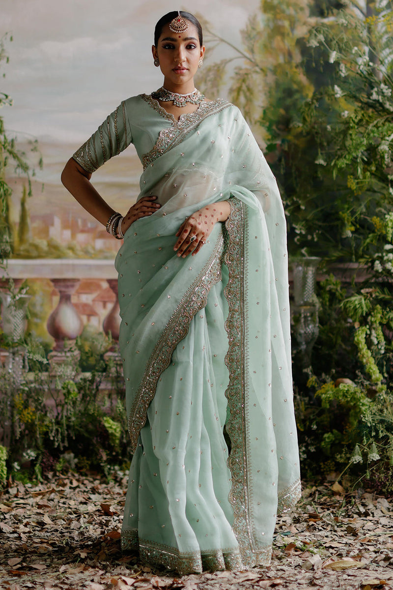 Sage Green Saree Set