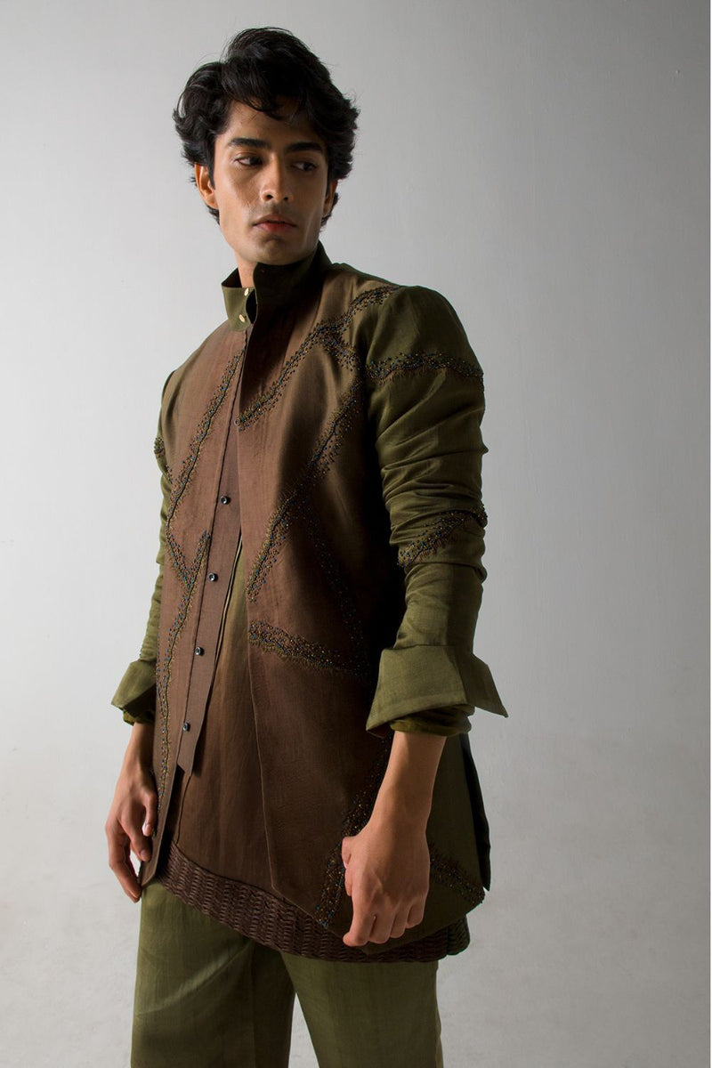 Mr. Olive in Brown Kurta