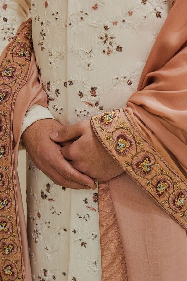 The Regal White Sherwani Set