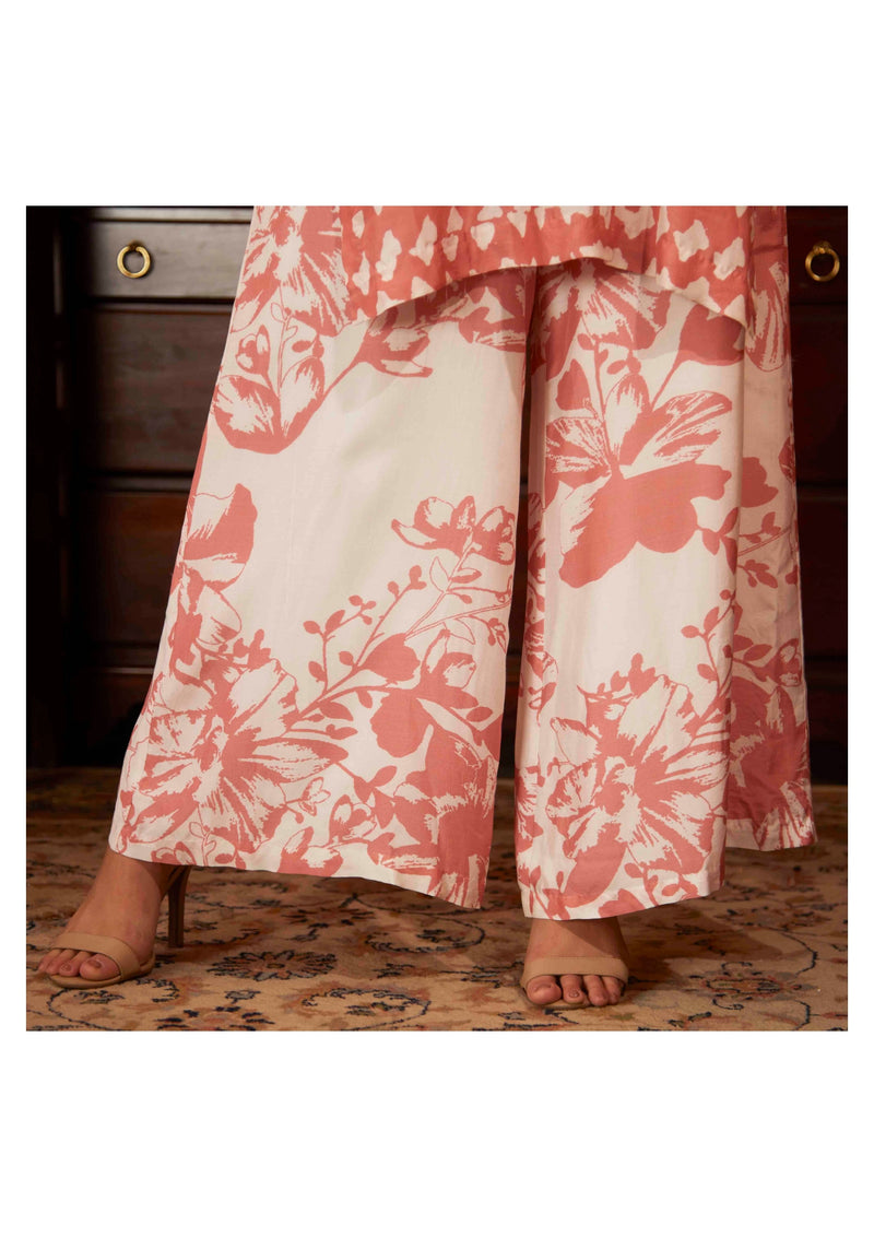WHITE & PINK FLORAL PANTS