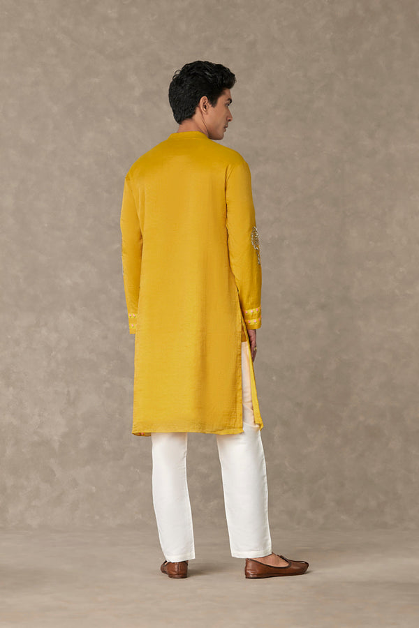 Corn Yellow Shajara Kurta Sets