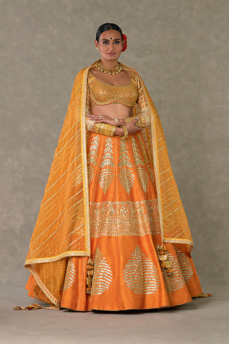 Rust 'Paan-Patti' Lehenga Set