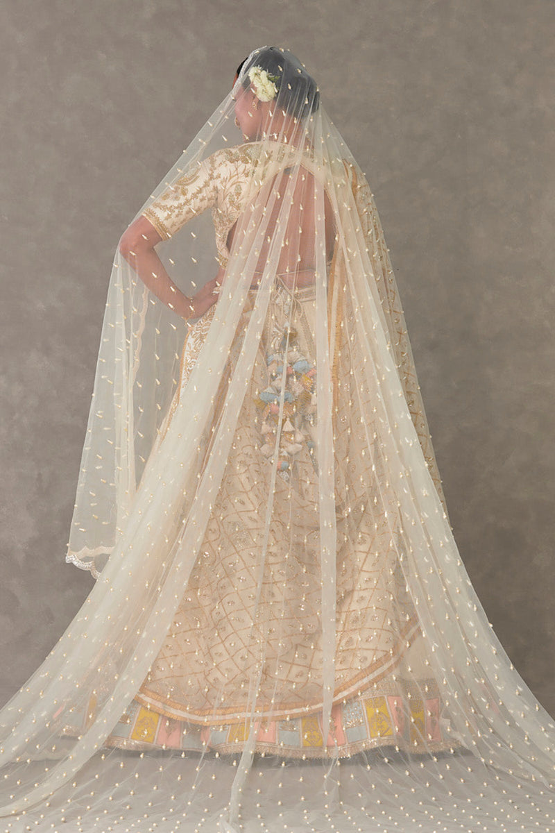 Ivory Anar-Phool Lehenga