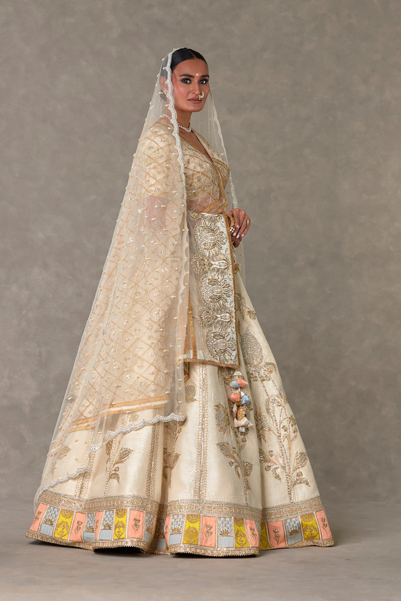 Ivory Anar-Phool Lehenga