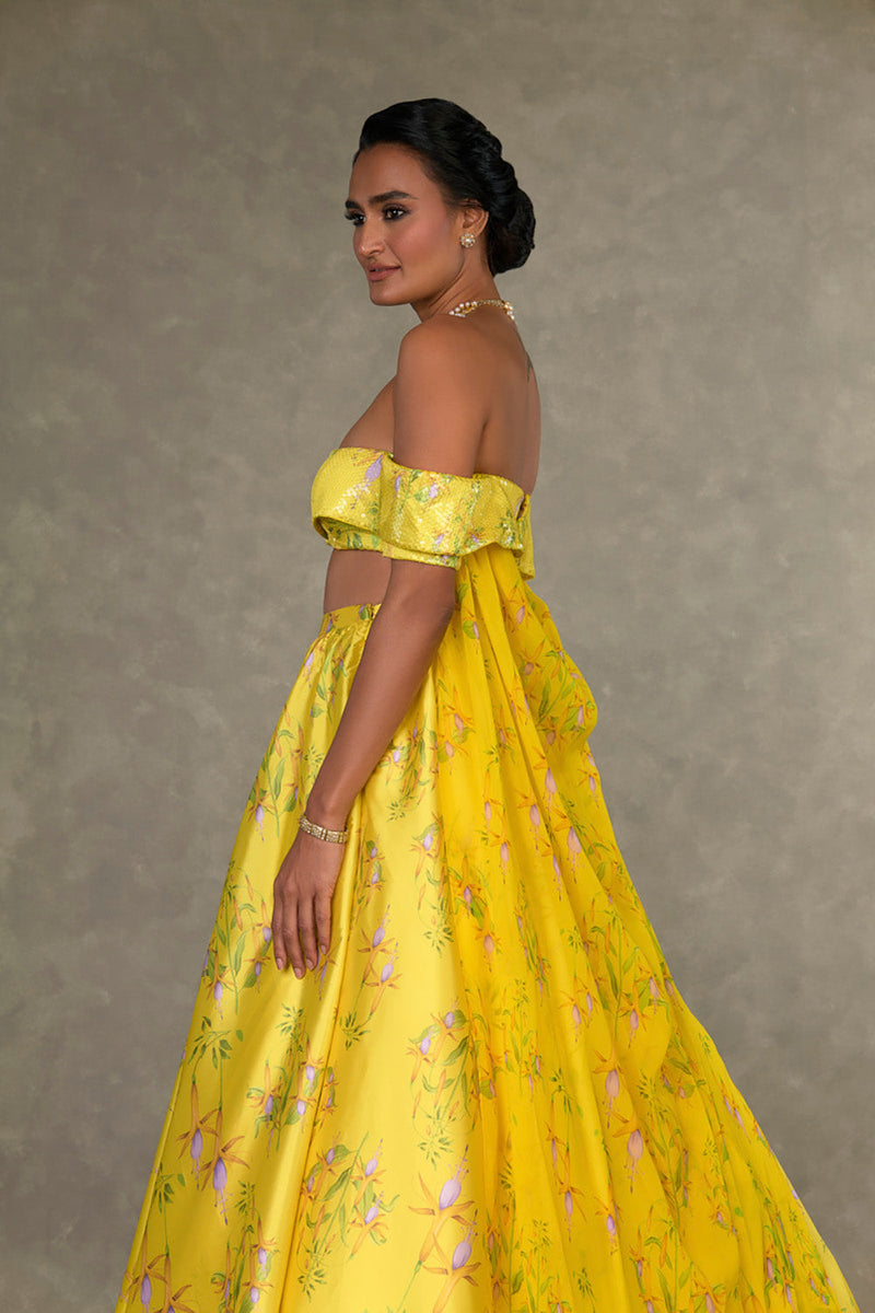 Lemon Yellow Juhi Skirt Set