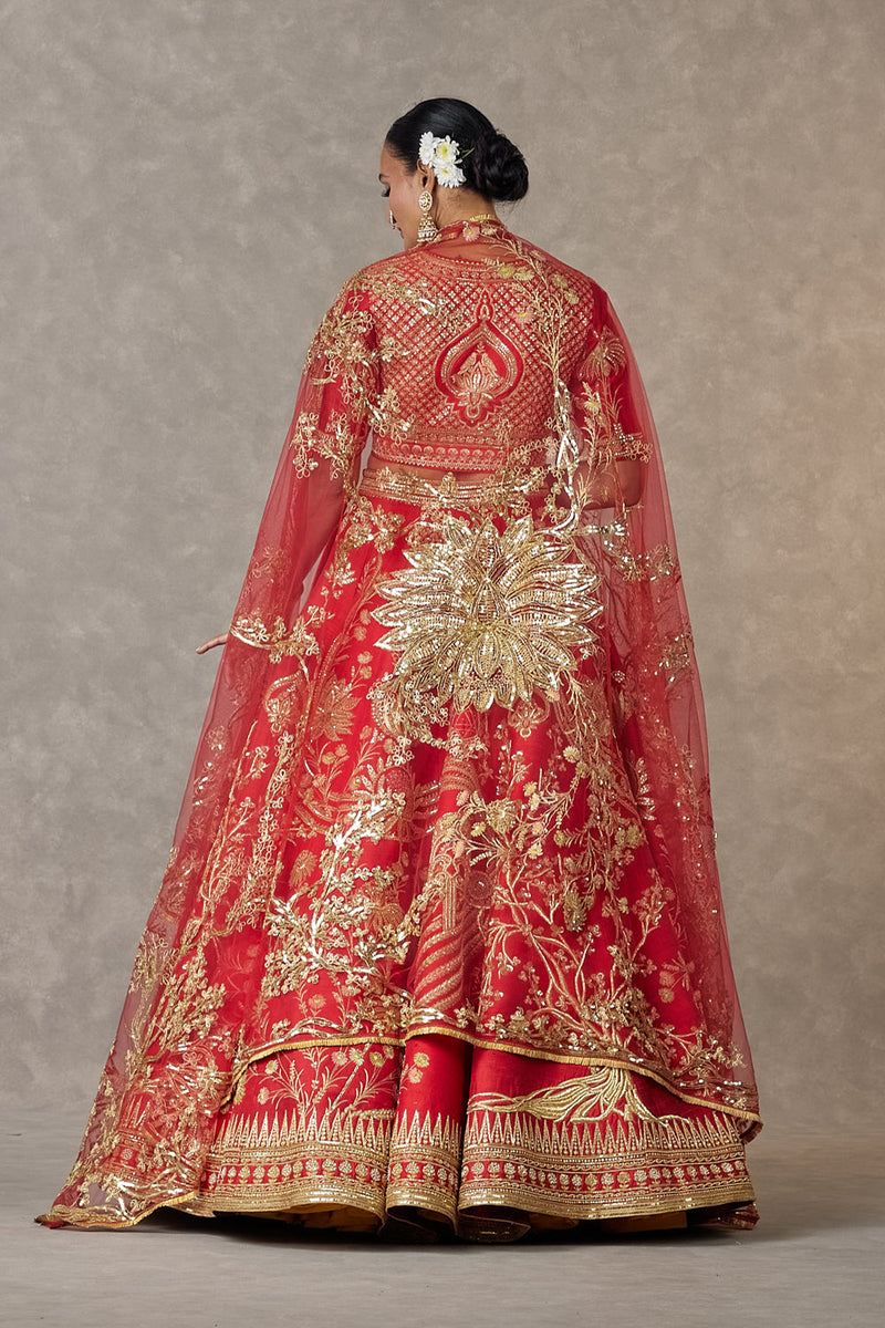 Red Bagh-E-Bahar Neelkamal Lehenga