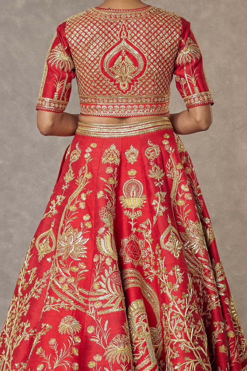 Red Bagh-E-Bahar Neelkamal Lehenga